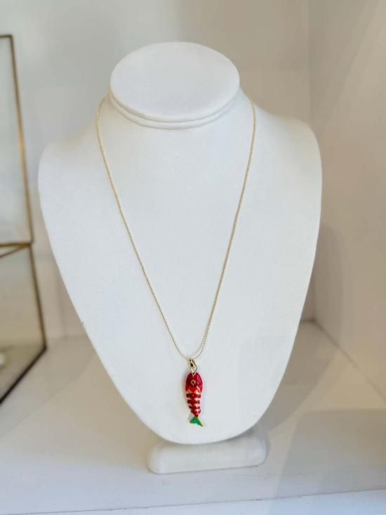  레이디버드 목걸이/팬던트 무당벌레 물고기 모양 펜던트 목걸이 - LADYBIRD