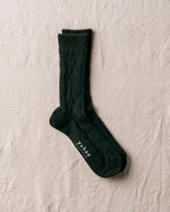  Yahae 양말 야하에 알파카 케이블 무늬  다크 브라운