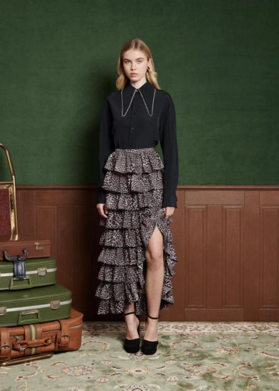  시스터 제인 롱 스커트 레녹스 러플 스커트 레오파드 브라운 - SISTER JANE