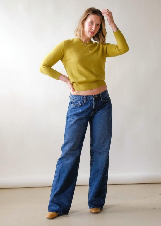  저스트 블랙 데님 데님 팬츠 로우라이즈 슬라우치 진 - JUST BLACK DENIM