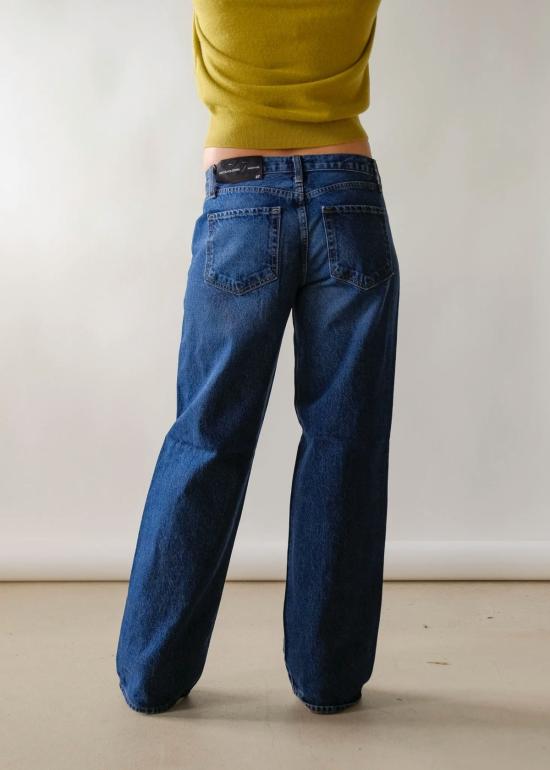  저스트 블랙 데님 데님 팬츠 로우라이즈 슬라우치 진 - JUST BLACK DENIM