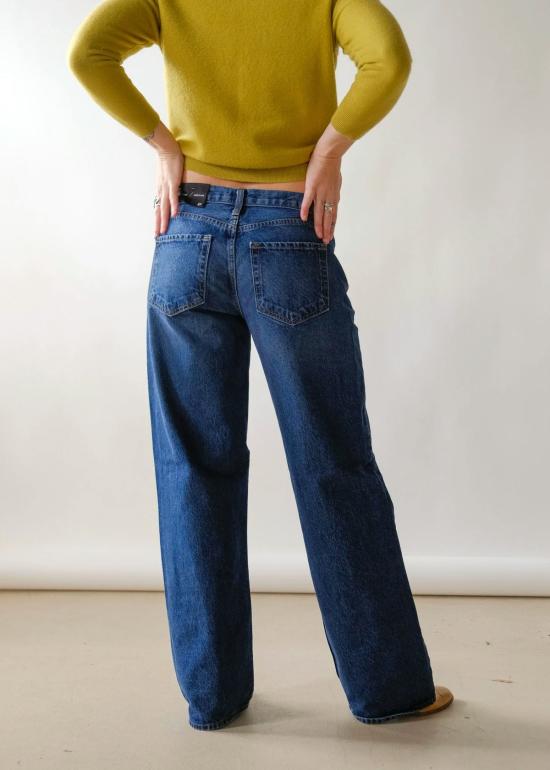  저스트 블랙 데님 데님 팬츠 로우라이즈 슬라우치 진 - JUST BLACK DENIM