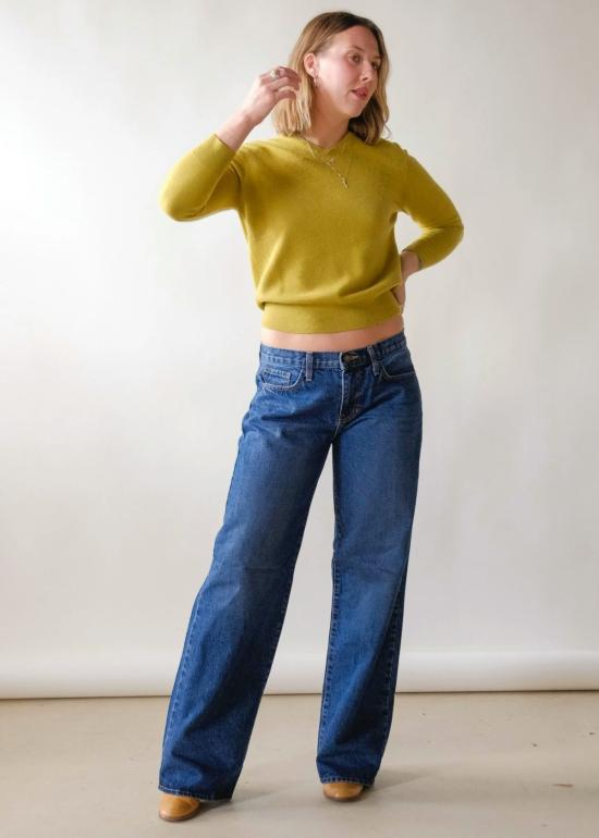  저스트 블랙 데님 데님 팬츠 로우라이즈 슬라우치 진