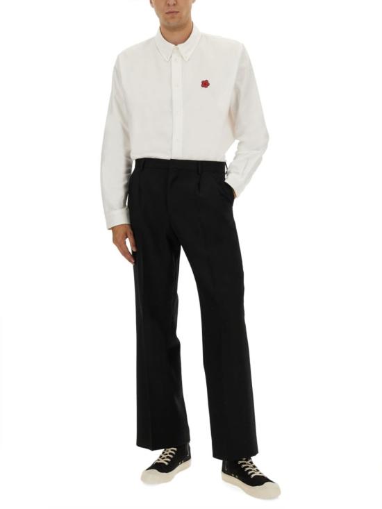  겐조 긴팔 셔츠 , 보케 플라워 자수  (화이트) - KENZO