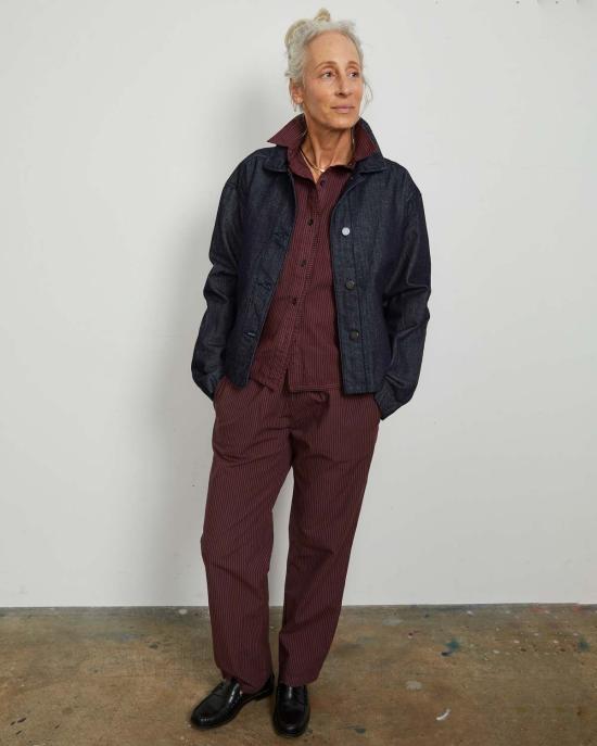  LWN 라운지 웨어 Lwn Strausii 팬츠 펜슬 스트라이프 - LWN