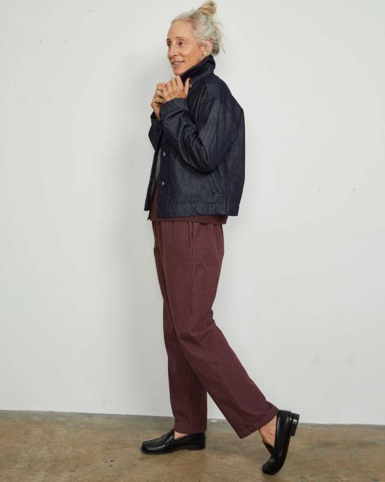  LWN 라운지 웨어 Lwn Strausii 팬츠 펜슬 스트라이프 - LWN