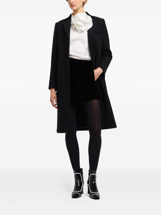  엠포리오 아르마니 코트 울 싱글 브레스트  블랙 - EMPORIO ARMANI