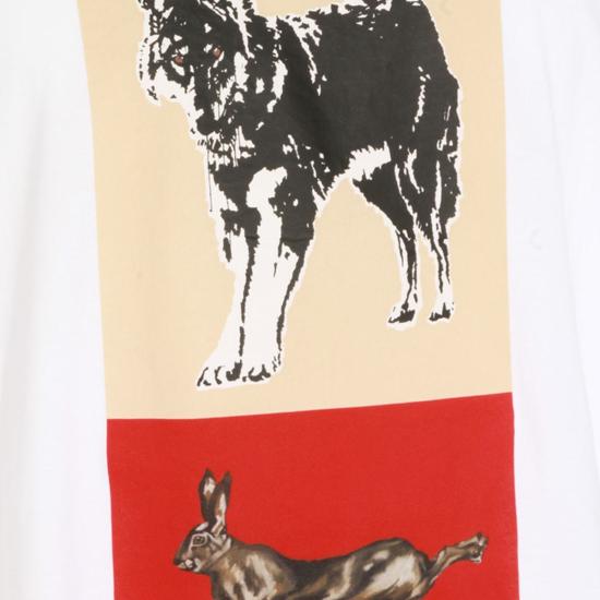  마르니 반팔 티셔츠 마니 코튼 티셔츠 릴리 화이트 - MARNI