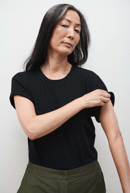  실크 런드리 바디수트 티셔츠 블랙 - SILK LAUNDRY