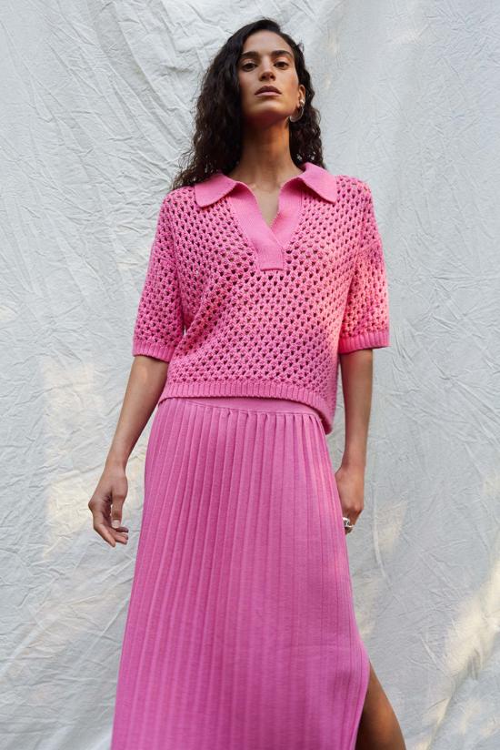  일레븐 식스 미디 스커트 바이올렛 스커트 태피 핑크 - ELEVEN SIX