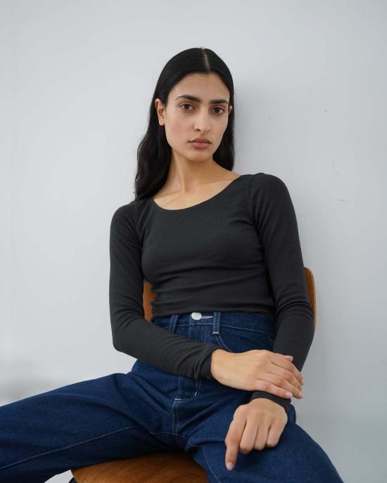  왈츠 블라우스 발레 탑 차콜 - WALTZ