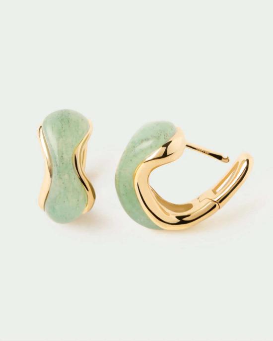  피디파올라 이어링 Pdpaola 그린 아벤츄린 노마드 후프 골드/그린