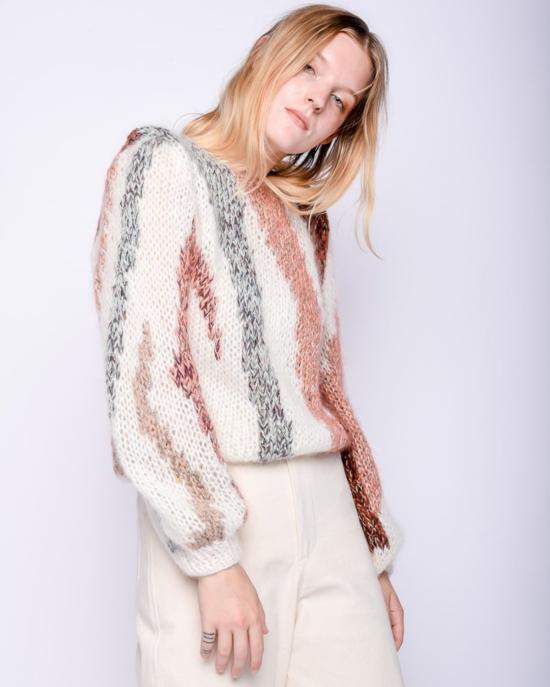  마이아미 스웨터 Maiami Zebra 모헤어 풀오버 멀티컬러 크림 - MAIAMI