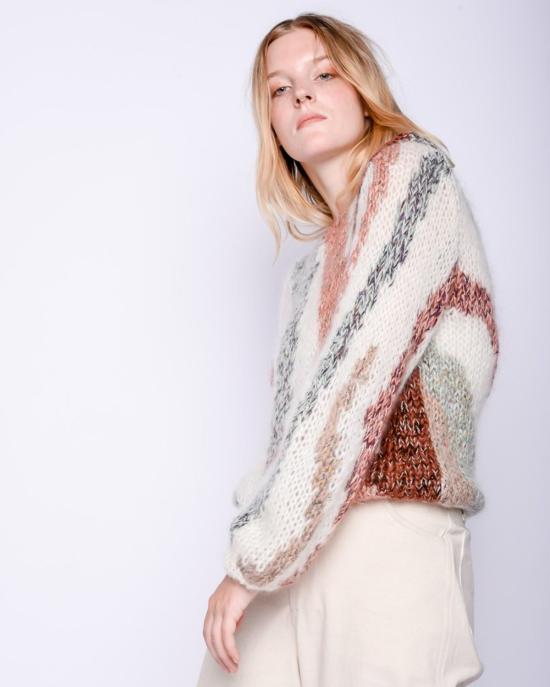  마이아미 스웨터 Maiami Zebra 모헤어 풀오버 멀티컬러 크림 - MAIAMI