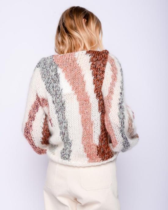  마이아미 스웨터 Maiami Zebra 모헤어 풀오버 멀티컬러 크림 - MAIAMI