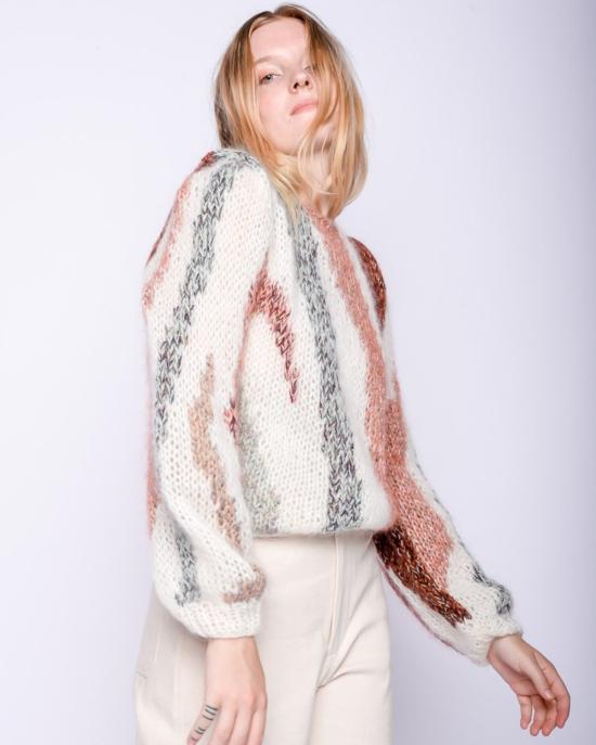  마이아미 스웨터 Maiami Zebra 모헤어 풀오버 멀티컬러 크림 - MAIAMI