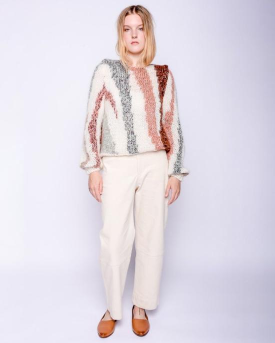  마이아미 스웨터 Maiami Zebra 모헤어 풀오버 멀티컬러 크림 - MAIAMI