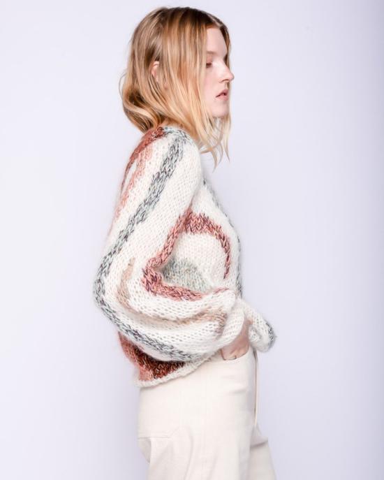  마이아미 스웨터 Maiami Zebra 모헤어 풀오버 멀티컬러 크림 - MAIAMI