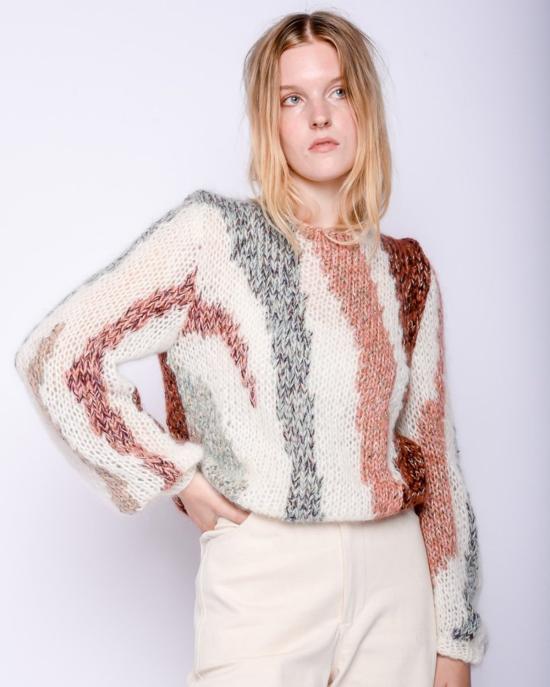  마이아미 스웨터 Maiami Zebra 모헤어 풀오버 멀티컬러 크림 - MAIAMI