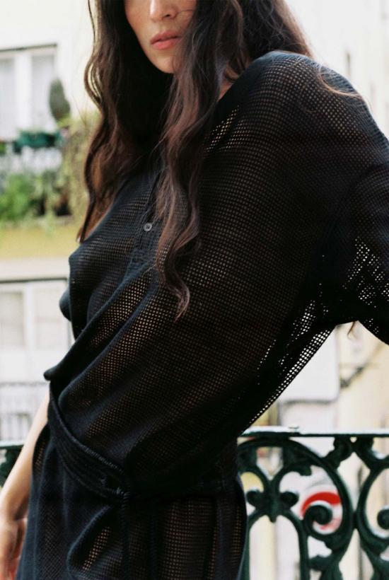  질 로드리게즈 롱 원피스 길 로드리게스 그리드 메쉬 롱 튜닉 - GIL RODRIGUEZ