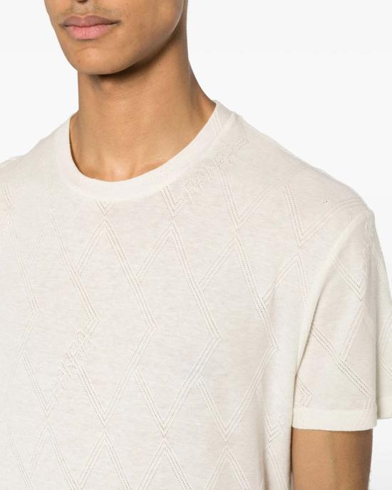  란나 반팔 티셔츠 란라 두부 뿌리 저지 자카드 티셔츠 두부 - RANRA