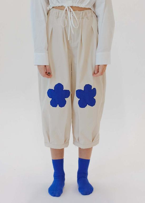  메리 로 스트레이트 팬츠 플라워 파워 팬츠 - MARY LO