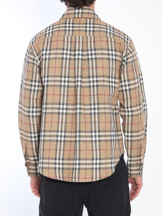  버버리 자켓 체크 오버셔츠 브라운 - BURBERRY