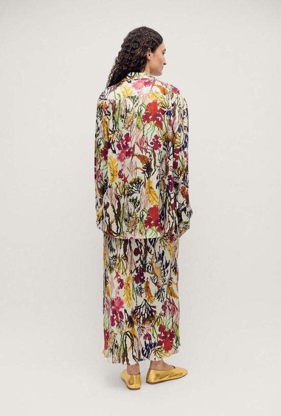  실크 런드리 블라우스 실크 세탁 보이프렌드 셔츠 플랑크토닉 - SILK LAUNDRY