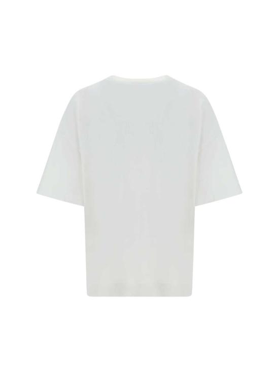  알렉산더 맥퀸 반팔 티셔츠 코튼 오버사이즈 티셔츠 옵티컬 화이트 - ALEXANDER MCQUEEN