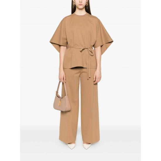  파비아나 필리피 스트레이트 팬츠 Fabiana Filippi 팬츠 팬츠 브라운 - FABIANA FILIPPI