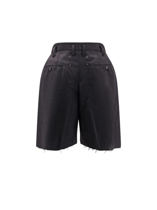  마르지엘라 숏팬츠 메종  스트라이프 버진 울 쇼츠 블랙 - MAISON MARGIELA