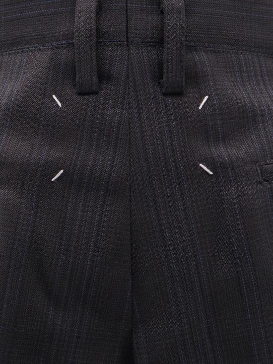  마르지엘라 숏팬츠 메종  스트라이프 버진 울 쇼츠 블랙 - MAISON MARGIELA
