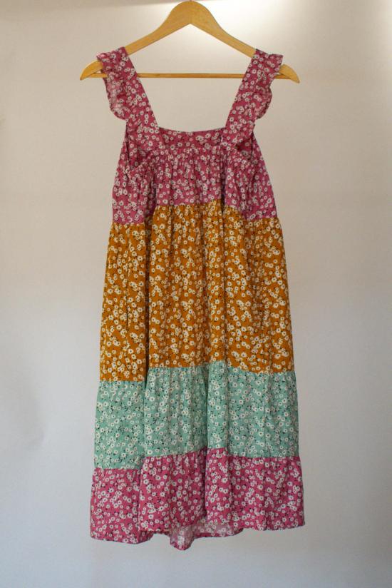  Conrado 숏 원피스 콘라도 포지 러플 소매 티어드 미니 플로럴 보헤미안 드레스 - OTHER BRANDS