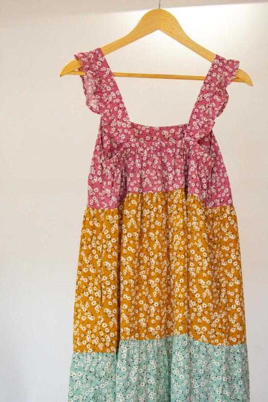  Conrado 숏 원피스 콘라도 포지 러플 소매 티어드 미니 플로럴 보헤미안 드레스 - OTHER BRANDS