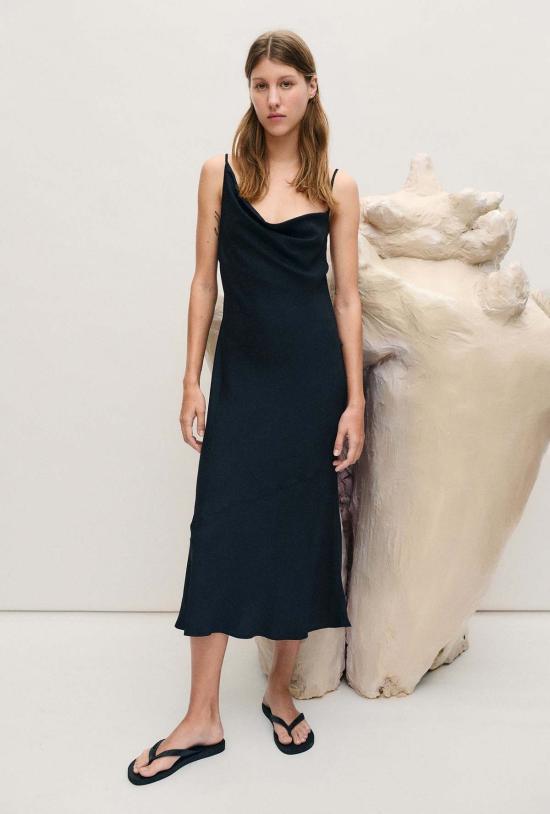  실크 런드리 롱 원피스 캐리 드레스 코랄 자카드 - SILK LAUNDRY