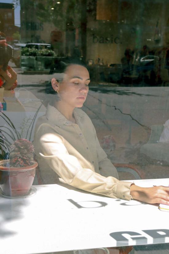  jean jones 셔츠 진 존스 펄 스냅 셔츠 화이트/탠/차콜/블랙 - JEAN JONES