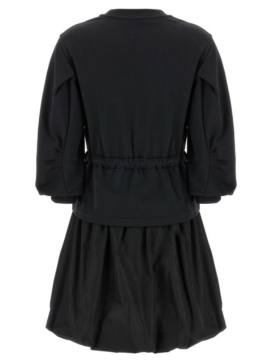  몽클레어 숏 원피스 몽클레르 투 머티리얼 드레스 블랙 - MONCLER