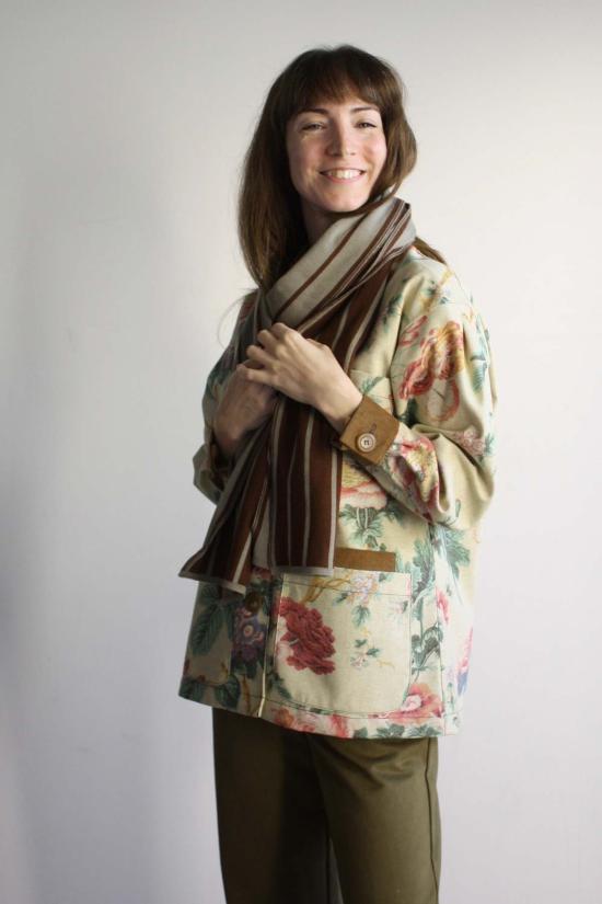  디아르테 머플러/스카프 레인 스카프 세이지/초콜릿 - DIARTE