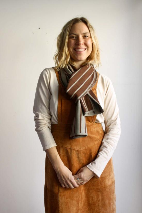  디아르테 머플러/스카프 레인 스카프 세이지/초콜릿