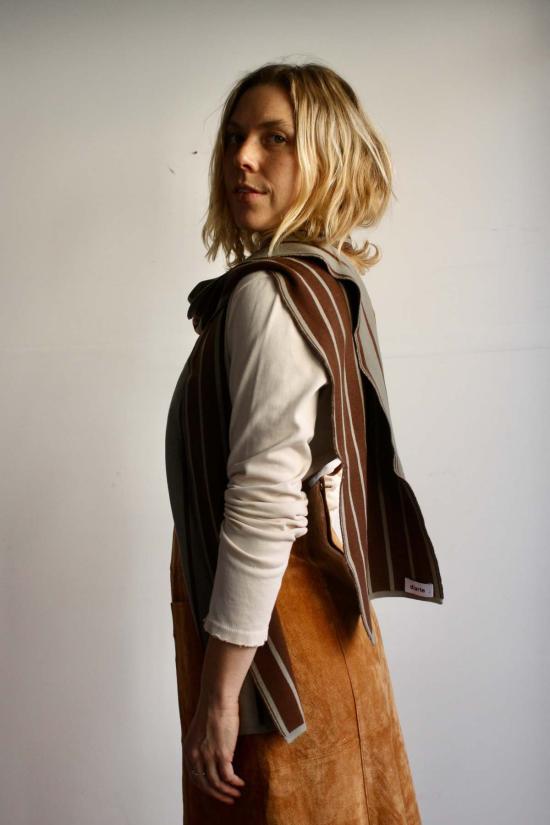  디아르테 머플러/스카프 레인 스카프 세이지/초콜릿 - DIARTE