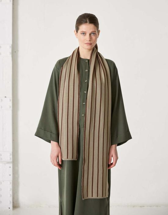  디아르테 머플러/스카프 레인 스카프 세이지/초콜릿 - DIARTE