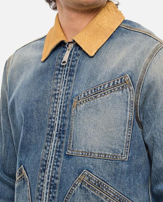  알렉산더 맥퀸 데님 자켓 데님 워크웨어 재킷 블루 - ALEXANDER MCQUEEN