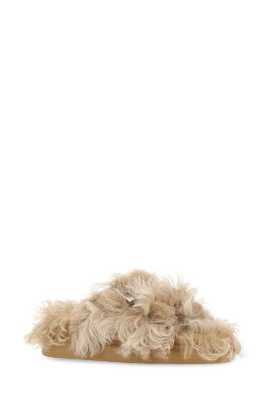 알렉산더 맥퀸 뮬/슬리퍼 베이지 에코 퍼 슬리퍼 - ALEXANDER MCQUEEN