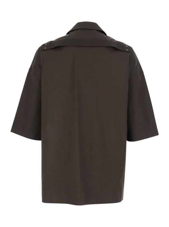  릭 오웬스 반팔 셔츠 매그넘 볼링  브라운 - RICK OWENS