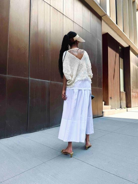  Yesaet 블라우스 Hannah V 넥 탑 에크루 - OTHER BRANDS