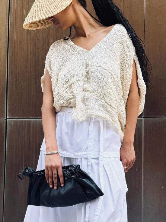  Yesaet 블라우스 Hannah V 넥 탑 에크루 - OTHER BRANDS