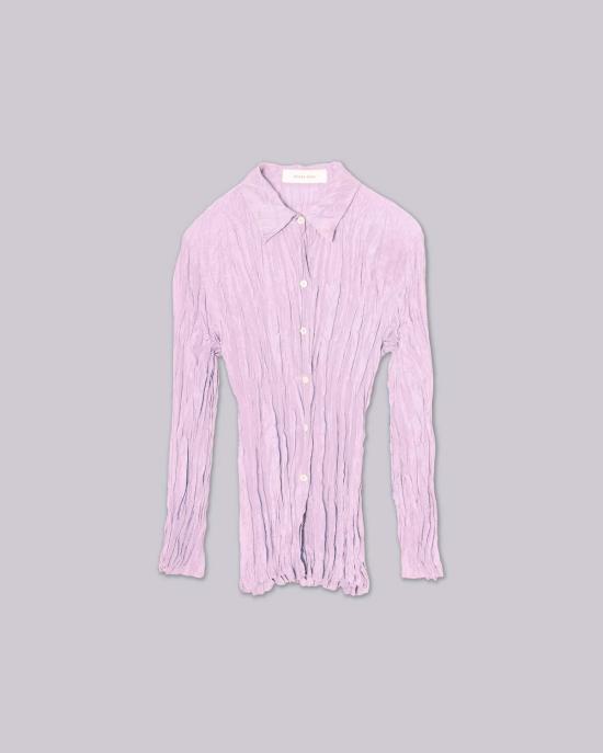  사야카 다비스 뉴욕 셔츠 사야카 데이비스 뉴욕 핸드 플리츠 셔츠 아이스 핑크 - SAYAKA DAVIS NEW YORK