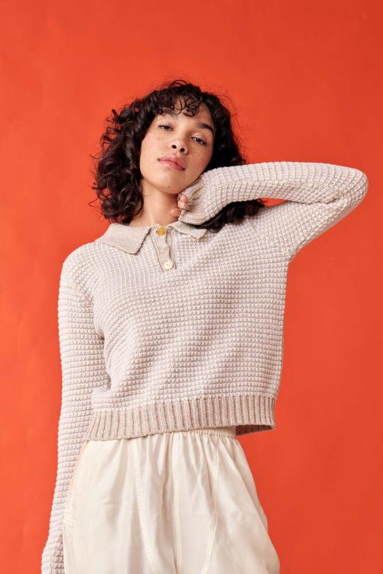  지지 니트웨어 스웨터 기가니트웨어 미스매치 폴로 - GIGI KNITWEAR
