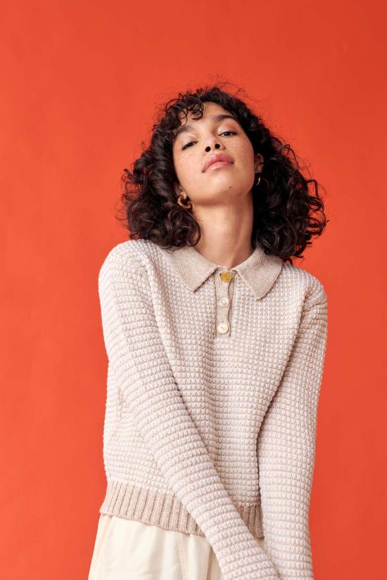  지지 니트웨어 스웨터 기가니트웨어 미스매치 폴로 - GIGI KNITWEAR