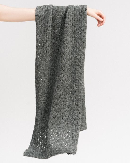  울 하이드 머플러/스카프 레이스 알파카 스카프 차콜